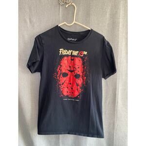 Friday the 13th Jason Voorhees Graphic T-Shirt Black Size M Camp Crystal Lake